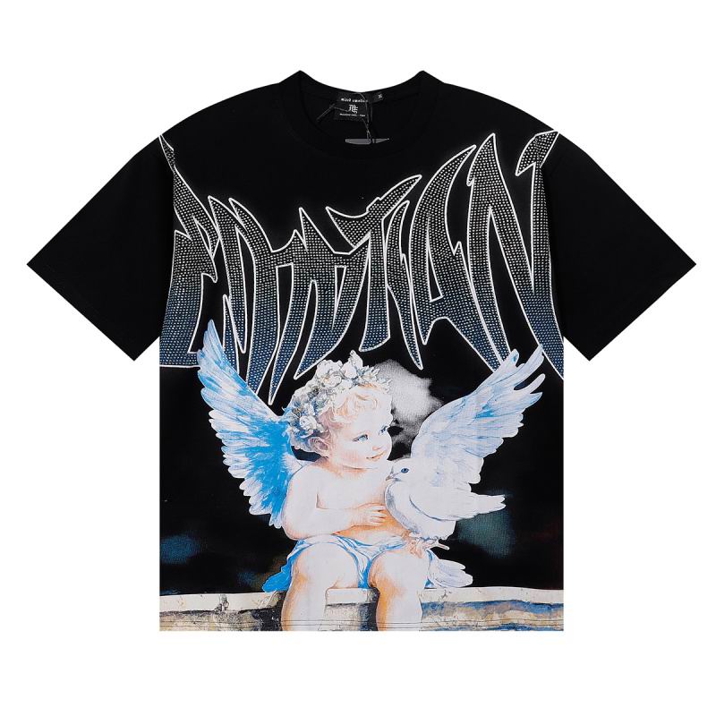 Remera Mixed Emotion White Dove Rhinestone Black