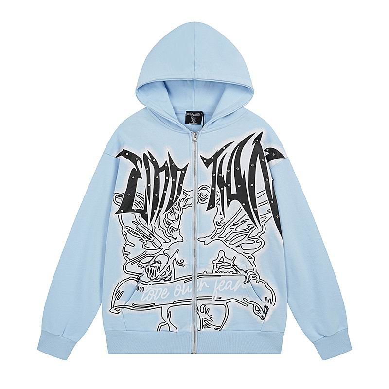 Campera Mixed Emotion Graffiti Celeste