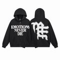 Campera Mixed Emotion "End" Rhinestone Black