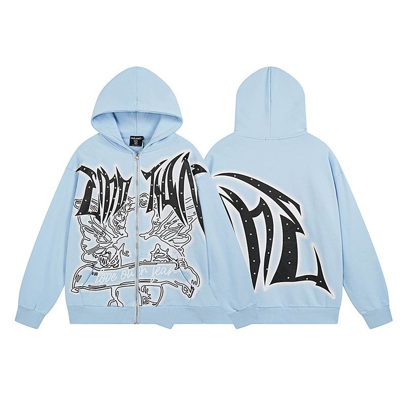Campera Mixed Emotion Graffiti Celeste