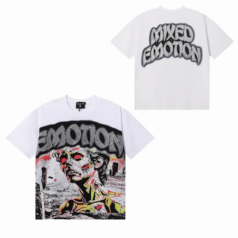 Remera Mixed Emotion Red Eye Iron Diamond White