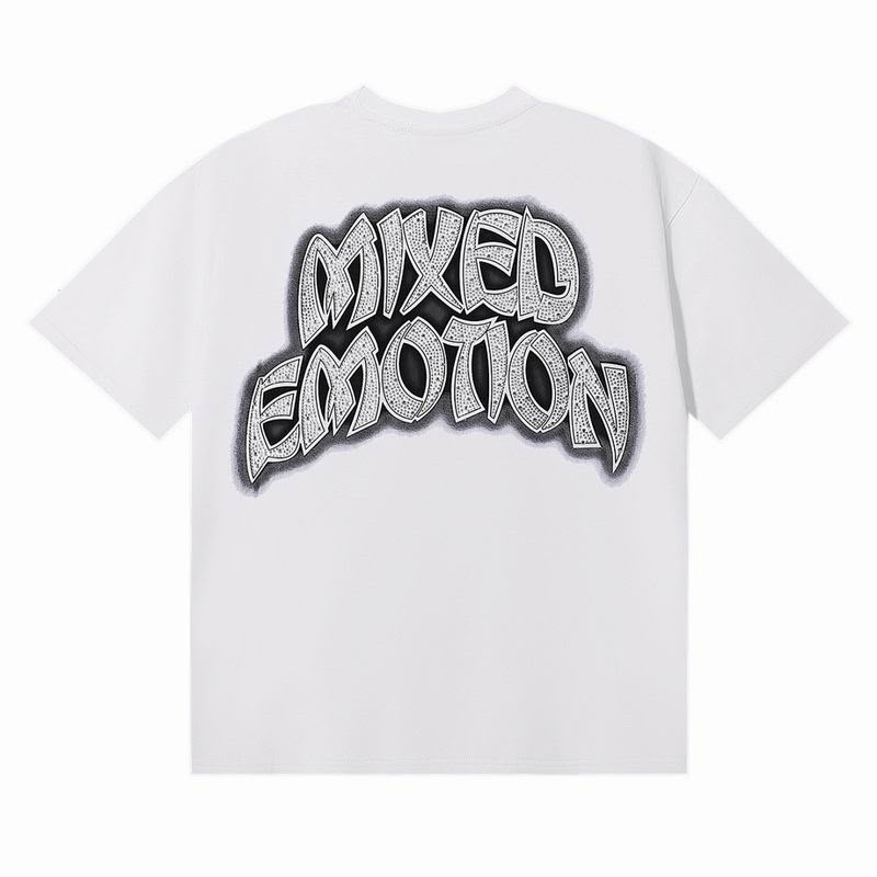Remera Mixed Emotion Red Eye Iron Diamond White