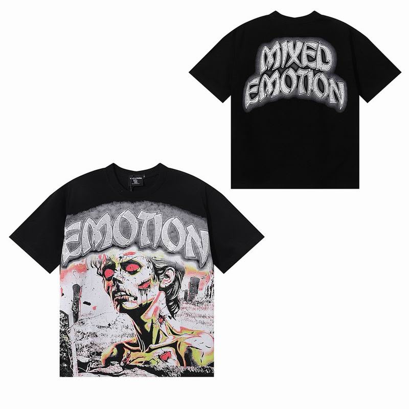 Remera Mixed Emotion Red Eye Iron Diamond Black