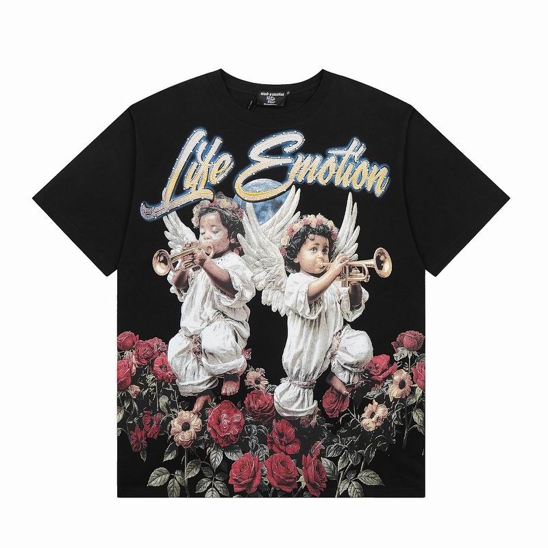 Remera Mixed Emotion Rhinestone Angel and Roses