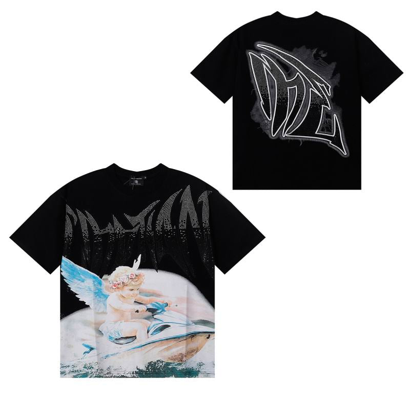 Remera Mixed Emotion Jetski Rhinestone Black