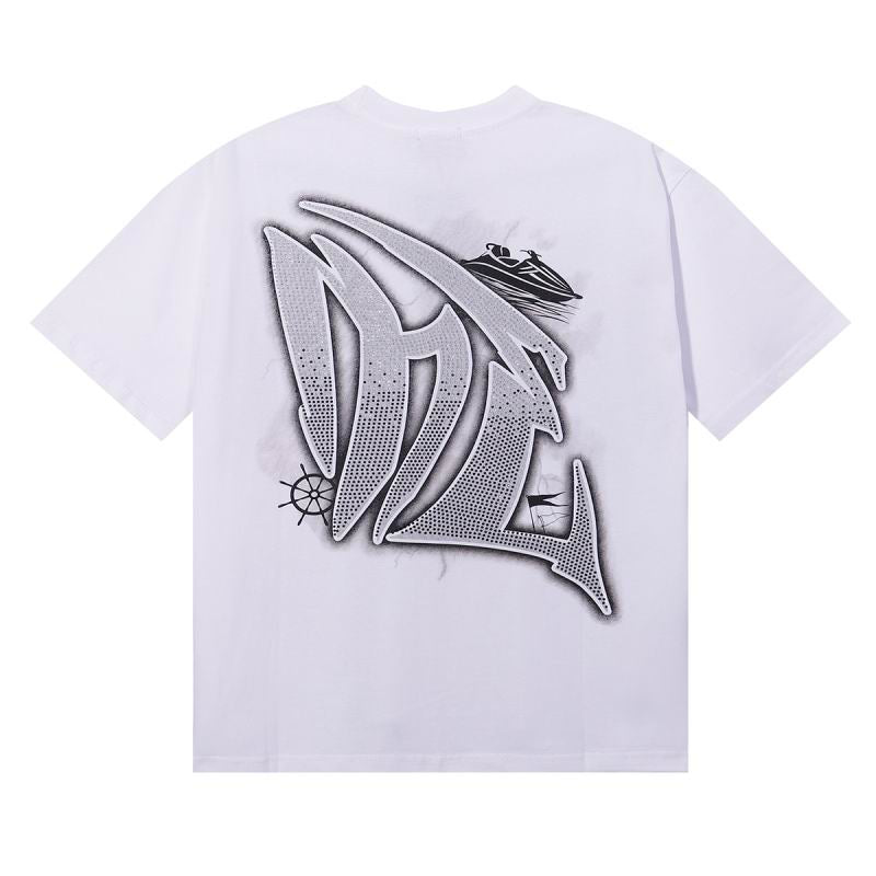 Remera Mixed Emotion Jetski Rhinestone White