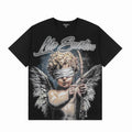 Remera Mixed Emotion Cupid Angel Rhinestone Black