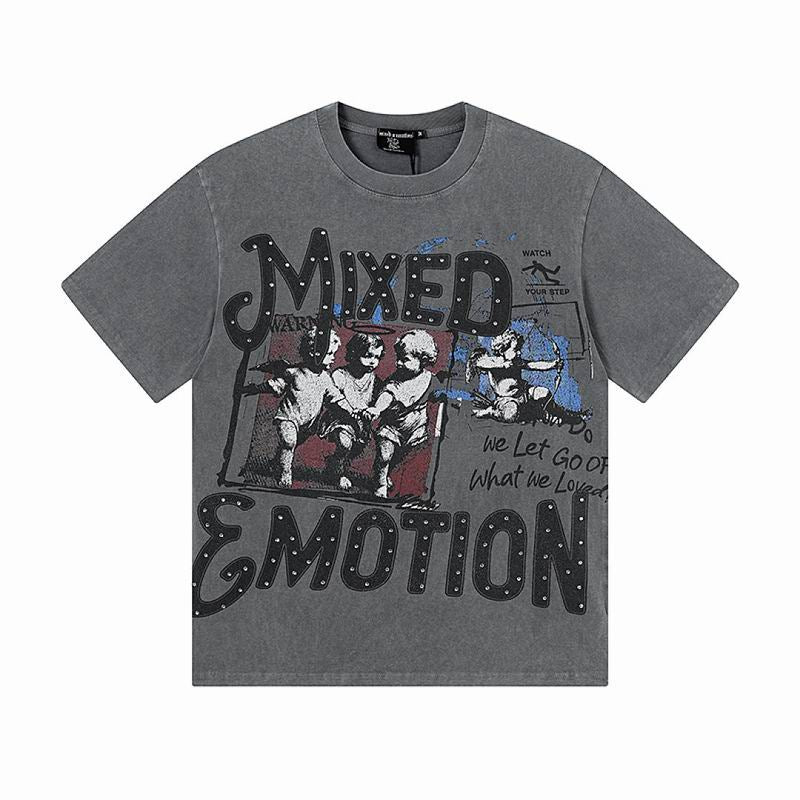 Remera Mixed Emotion Grey Friends